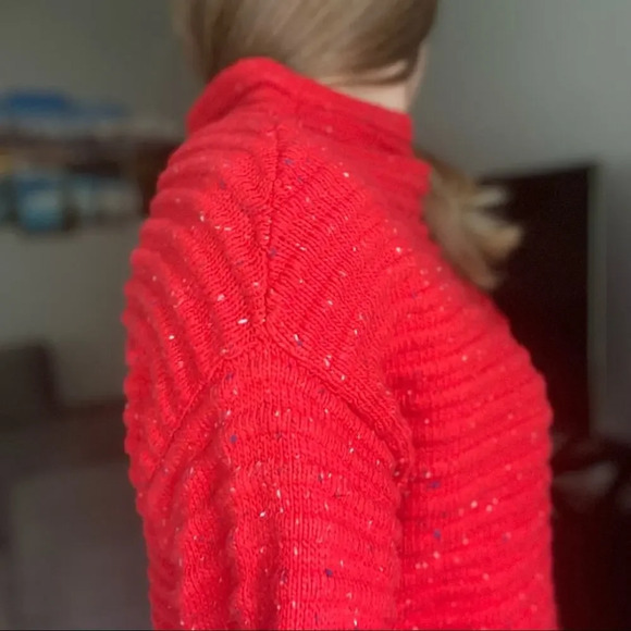 COURT & ROWE Red Mock Neck Sweater with Polka Dots Small NWT - Picture 5 of 6